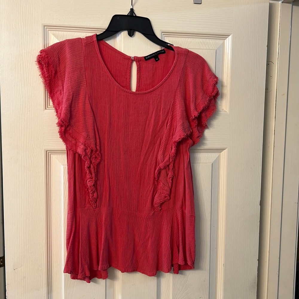 Coral blouse